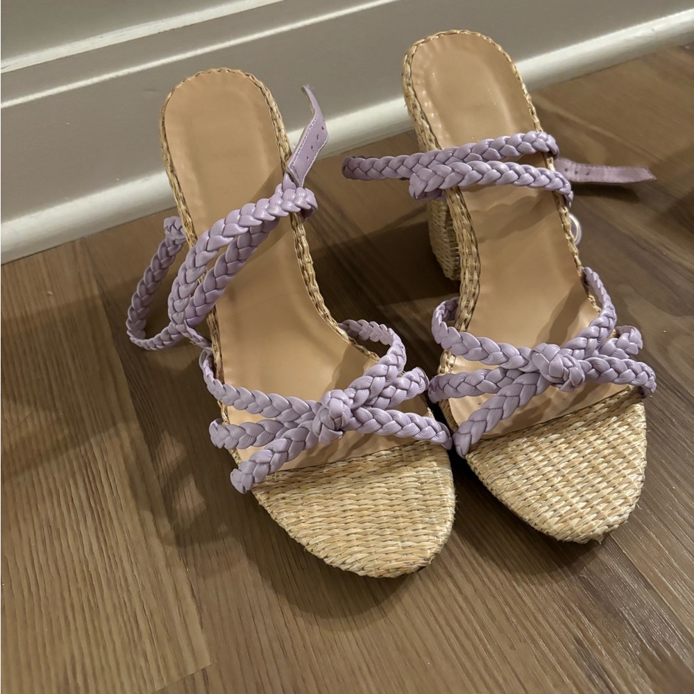 High heel woven sandals